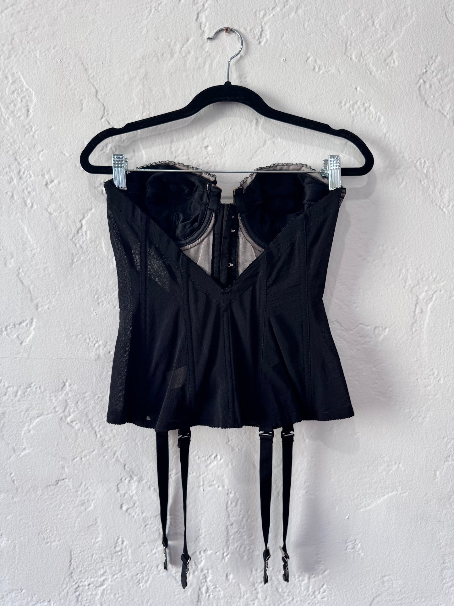 1950s Lady Marlene Black Lace Bustier