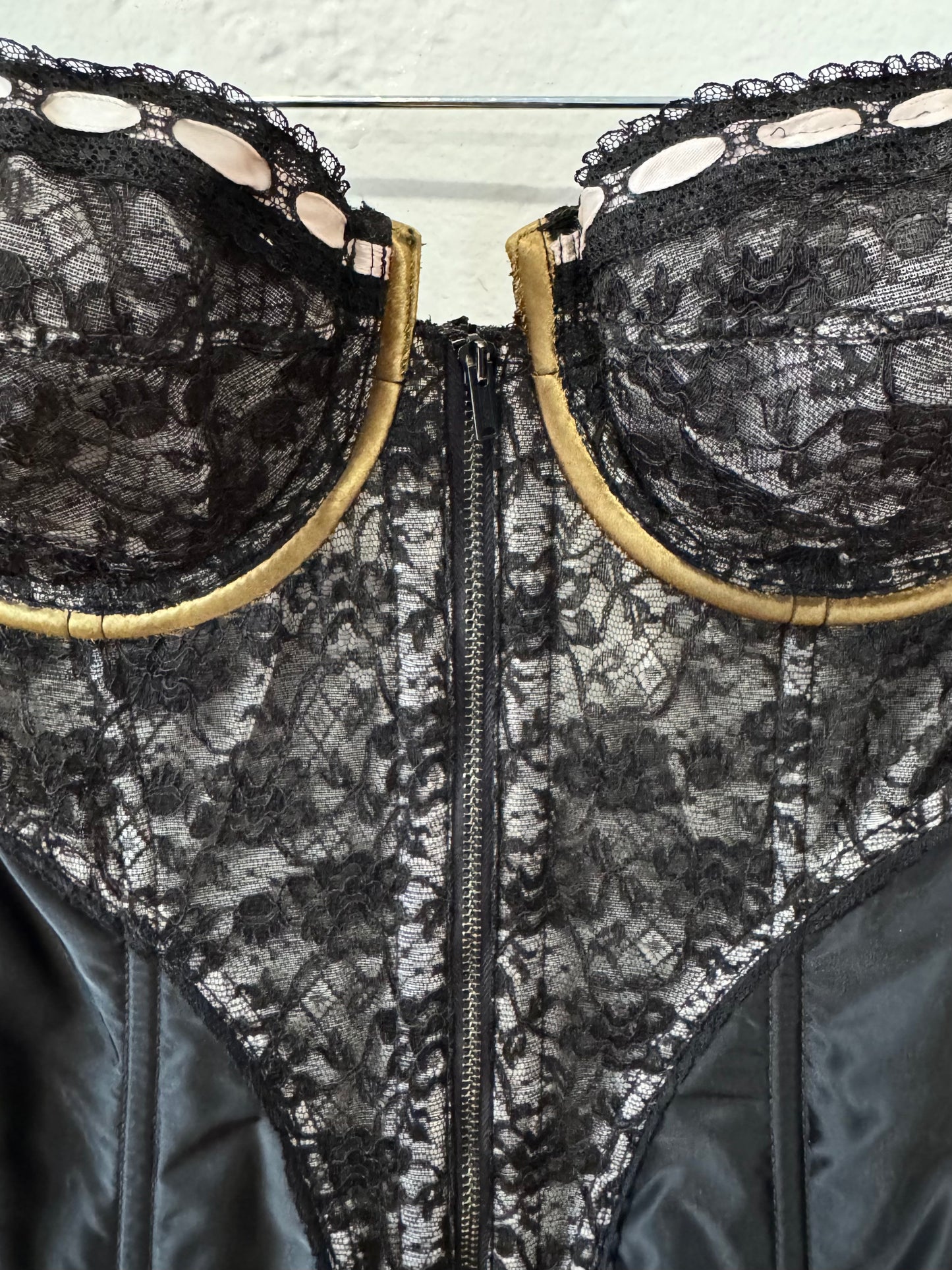 1950s Lady Marlene Black Lace Bustier