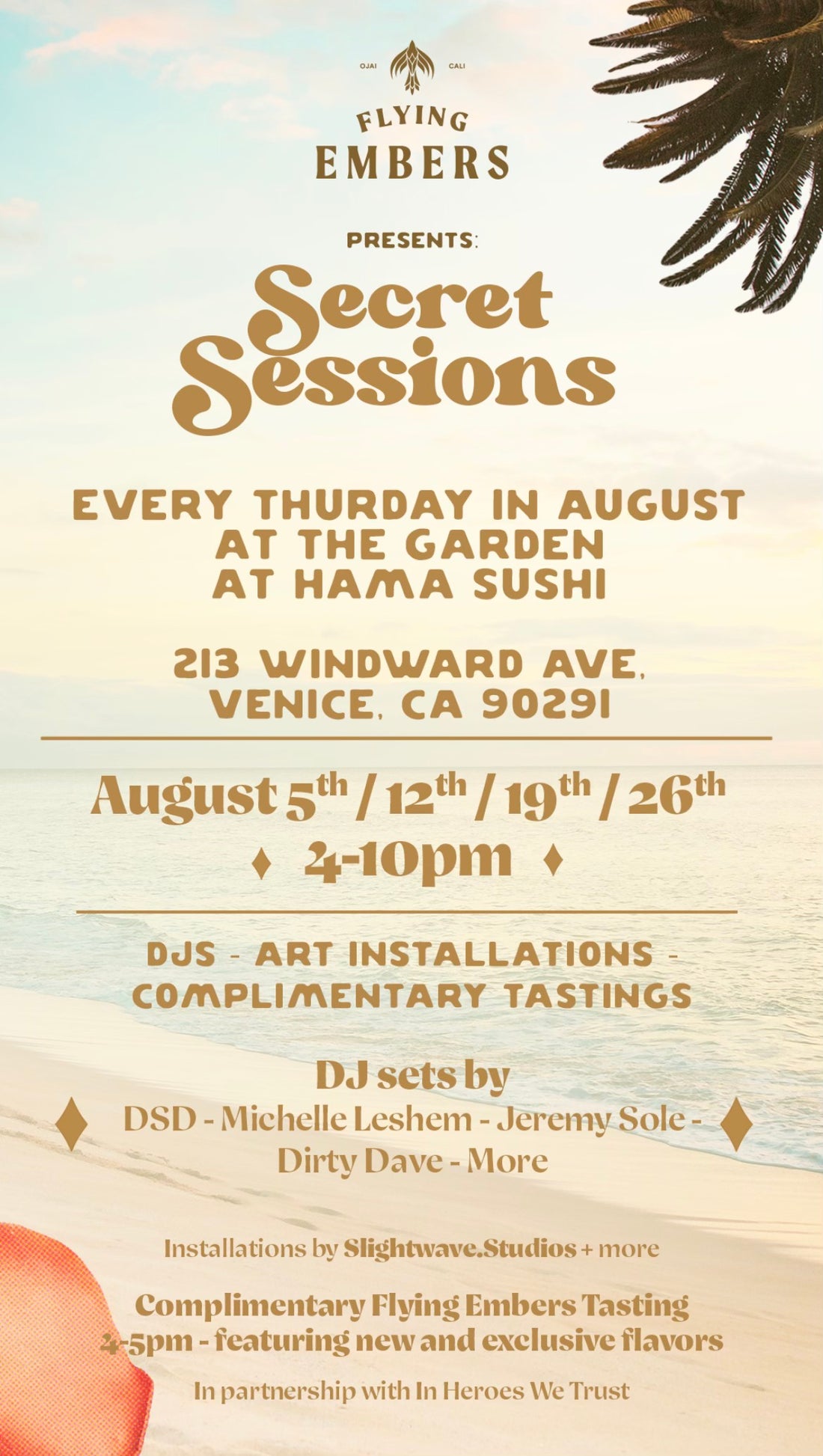 Flying Embers x IHWT x Hama Sushi Happy Hour Pop Up August 2021