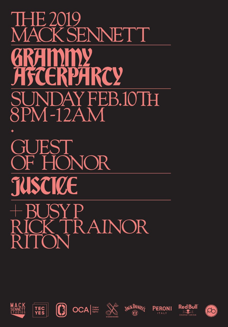 2019 Grammy After Party featuring Grammy Winners Justice, Busy P, Rick Trainor, Riton at Mack Sennett Studios