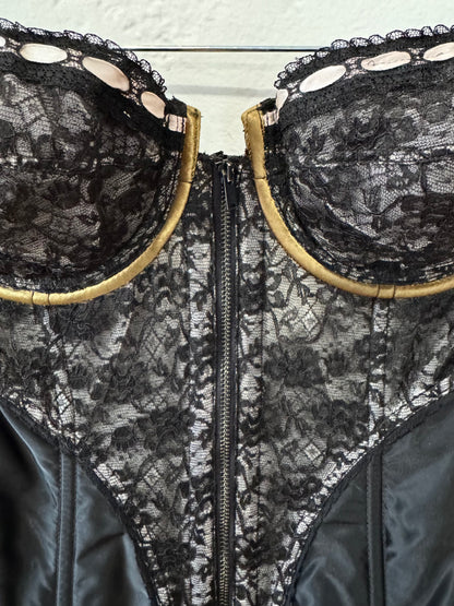 1950s Lady Marlene Black Lace Bustier
