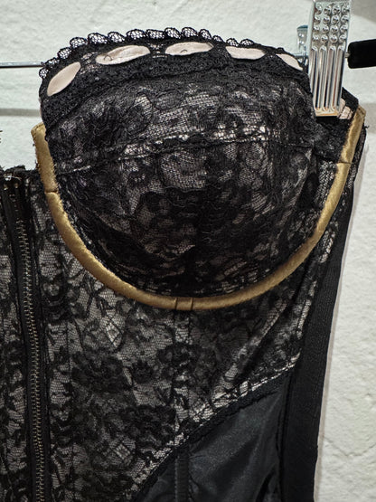 1950s Lady Marlene Black Lace Bustier