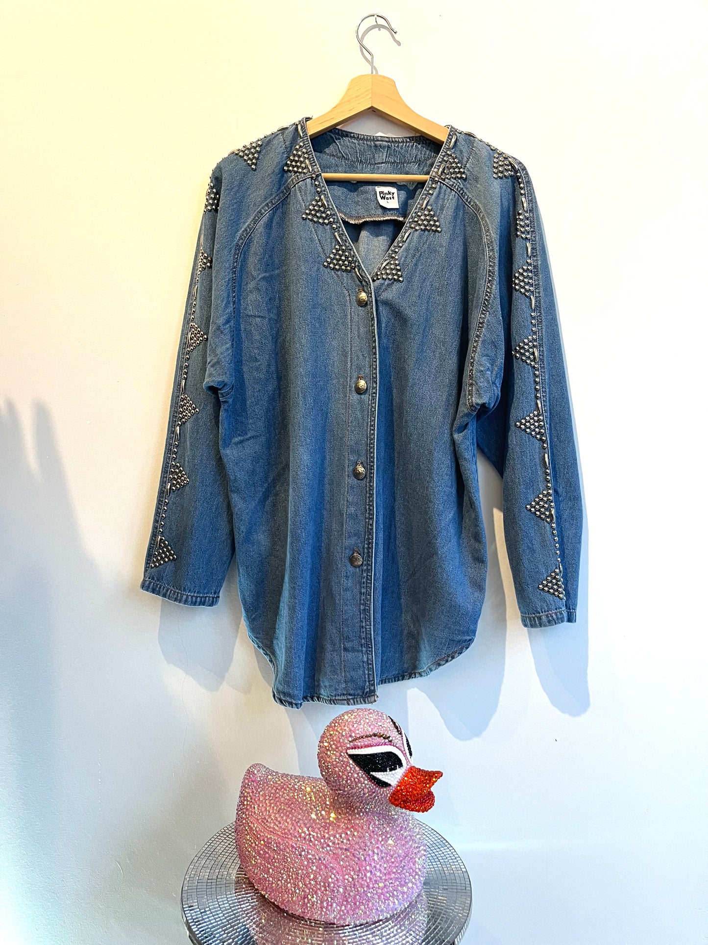 Denim Shirt with Handsewn Rivets