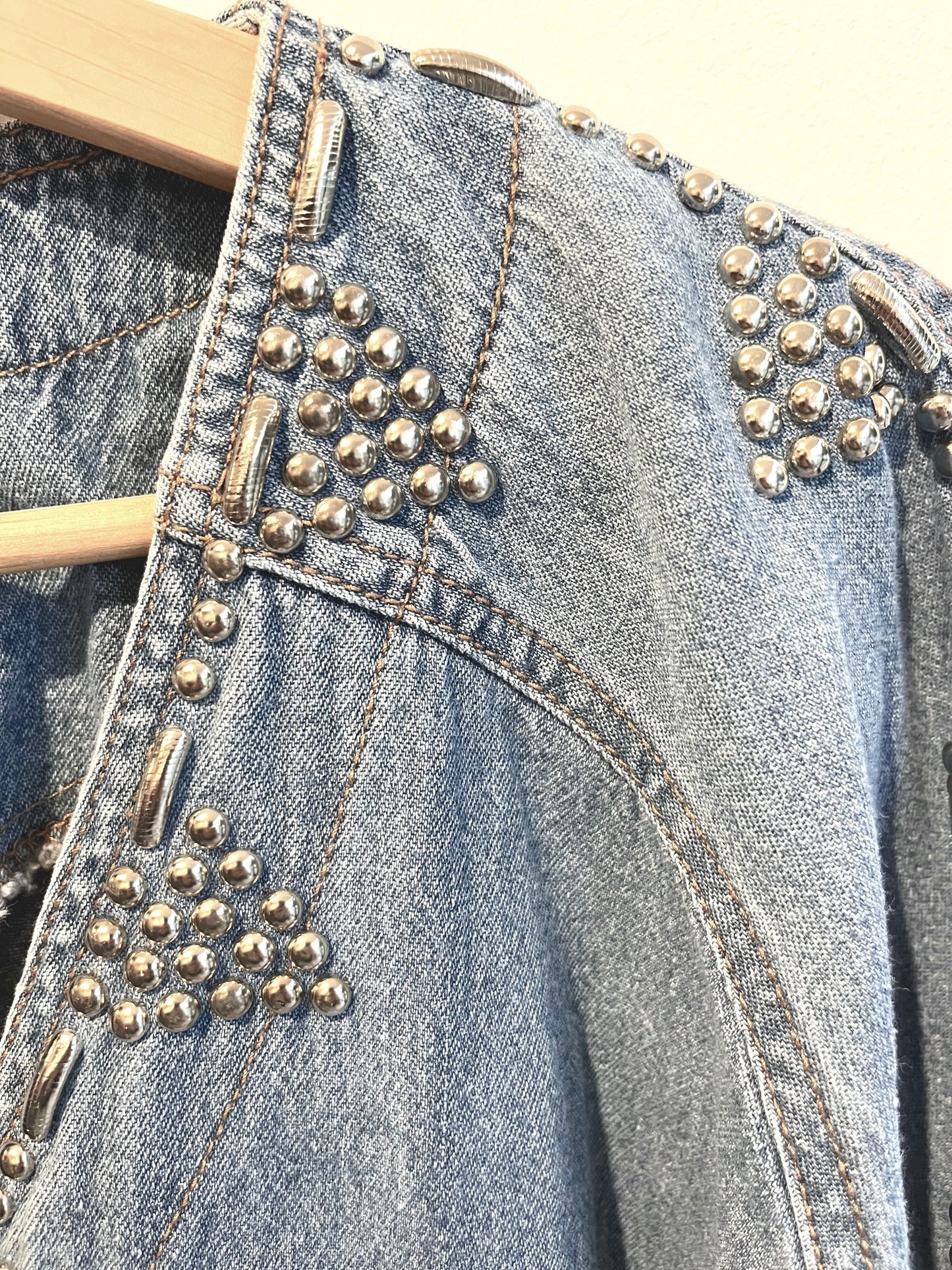 Denim Shirt with Handsewn Rivets