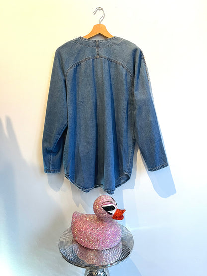 Denim Shirt with Handsewn Rivets