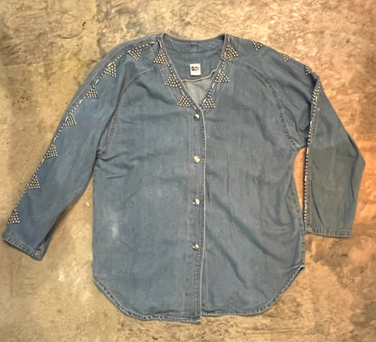 Denim Shirt with Handsewn Rivets