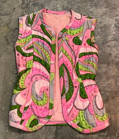 Swedish Handmade Pink Vest with Sparkles