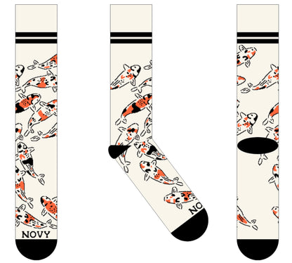 In Heroes We Trust +  Jeremy Novy Collab Koi 100% Cotton Woven Socks