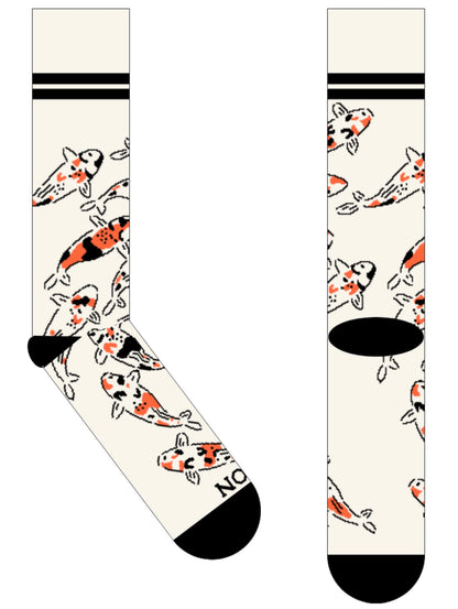 In Heroes We Trust +  Jeremy Novy Collab Koi 100% Cotton Woven Socks